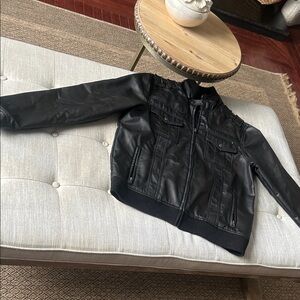 Helix Men’s Black Waterproof Moto Bomber Jacket Size Large